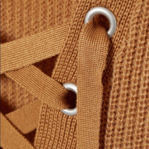 H&M Brown Knit Sweater with Lacing - Picture 2 of 2